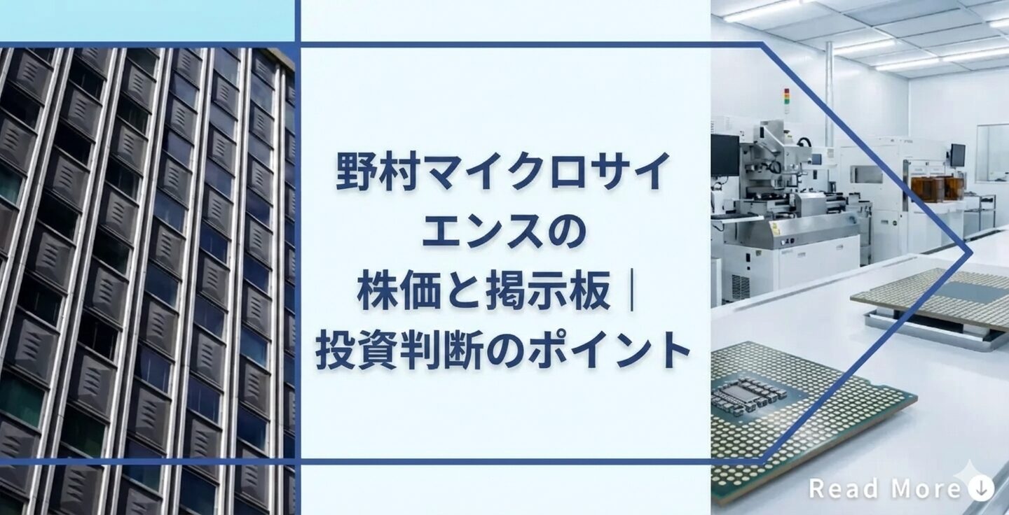 野村マイクロサイエンスの株価と掲示板｜投資判断のポイント