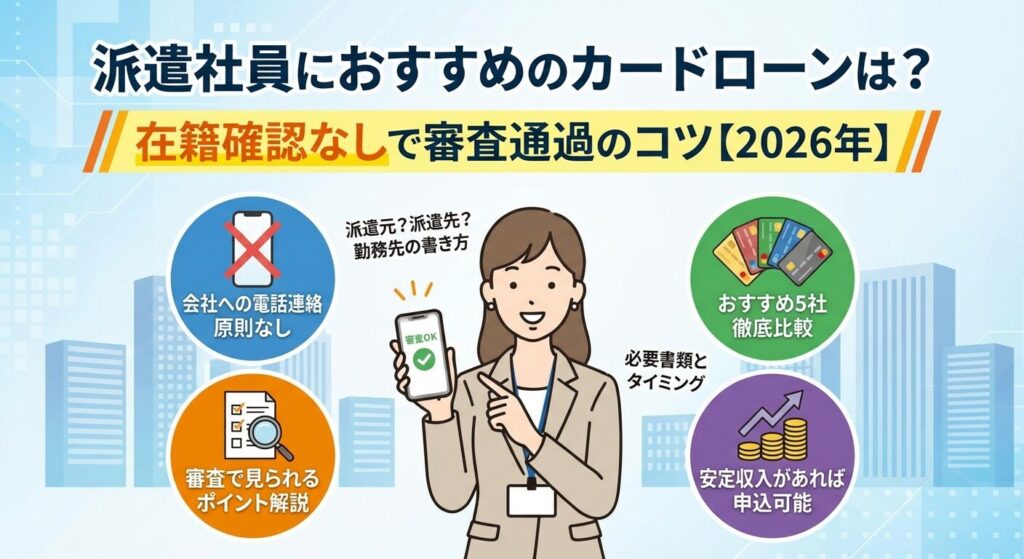 派遣社員におすすめのカードローンは?原則在籍確認なしで審査通過のコツ【2026年】