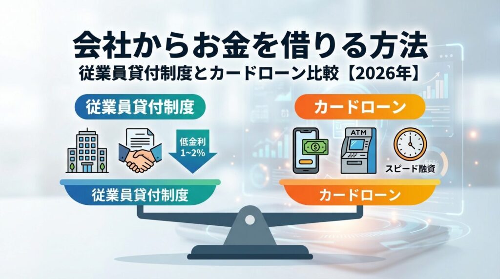 会社からお金を借りる方法|従業員貸付制度とカードローン比較【2026年】