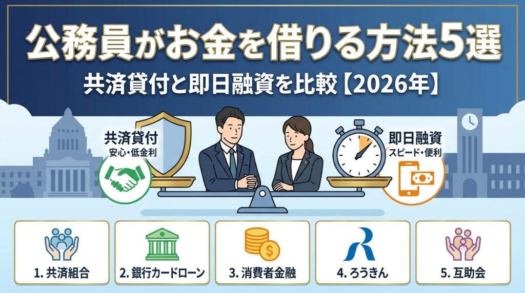 公務員がお金を借りる方法5選|共済貸付と即日融資を比較【2026年】