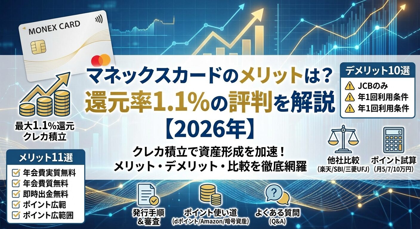 マネックスカードのメリットは？還元率1.1%の評判を解説【2026年】 | 会社設立のミチシルベ