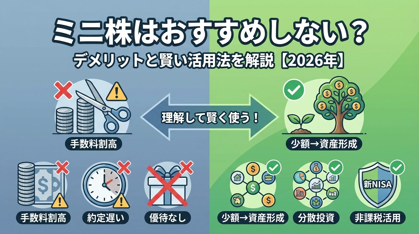 ミニ株はおすすめしない？デメリットと賢い活用法を解説【2026年】 | 会社設立のミチシルベ