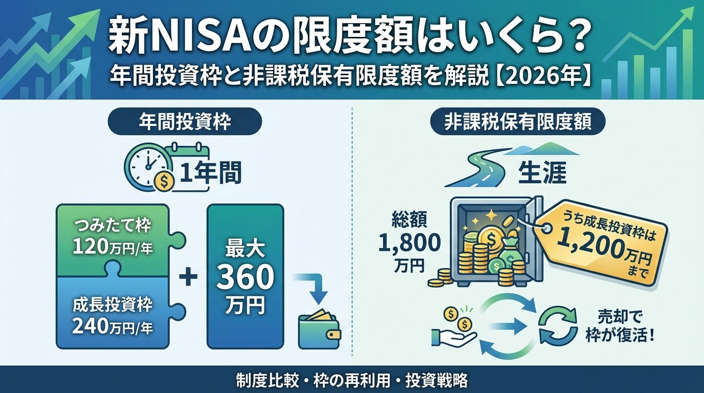 新NISAの限度額はいくら？年間投資枠と非課税保有限度額を解説【2026年】 | 会社設立のミチシルベ