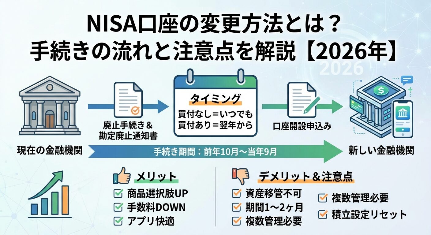 NISA口座の変更方法とは？手続きの流れと注意点を解説【2026年】 | 会社設立のミチシルベ