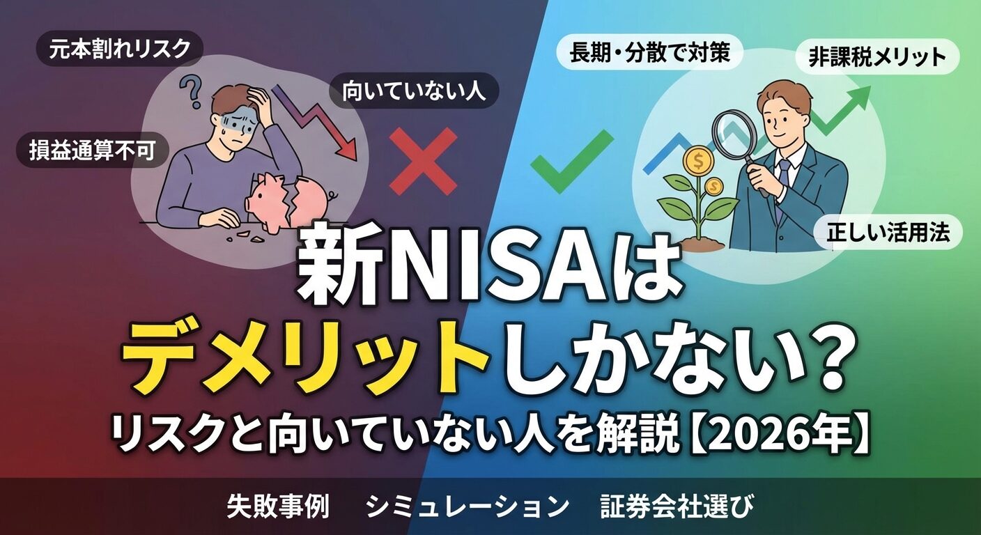 新NISAはデメリットしかない？リスクと向いていない人を解説【2026年】 | 会社設立のミチシルベ