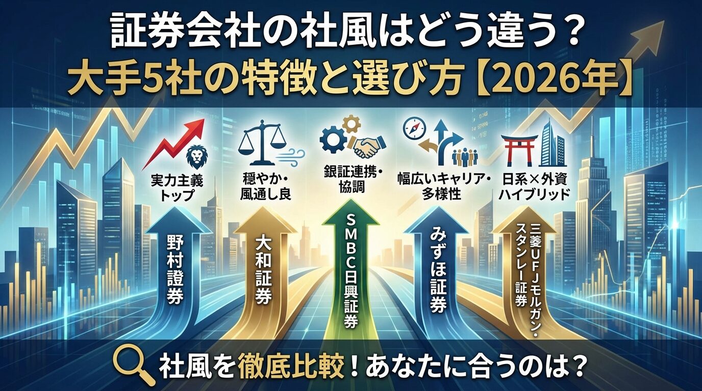 証券会社の社風はどう違う？大手5社の特徴と選び方【2026年】 | 会社設立のミチシルベ