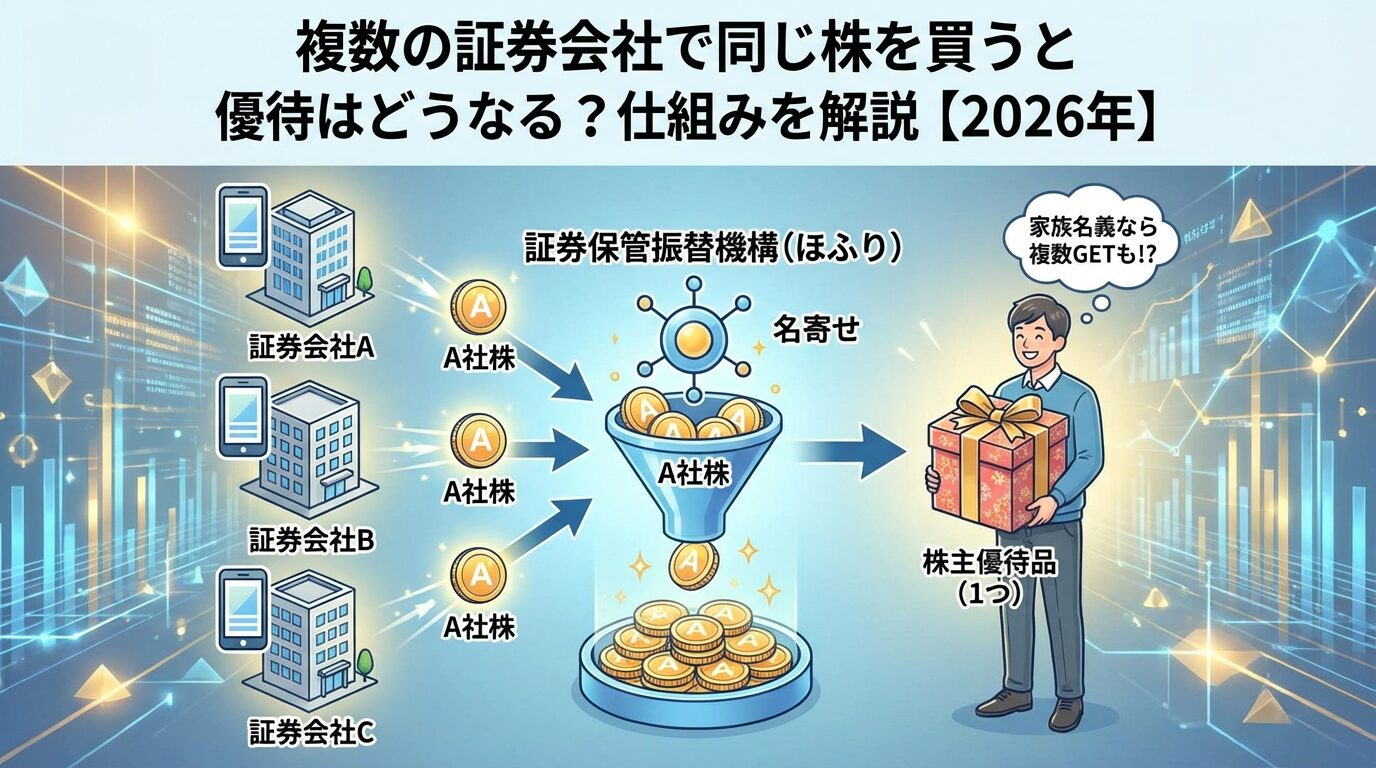 複数の証券会社で同じ株を買うと優待はどうなる？仕組みを解説【2026年】 | 会社設立のミチシルベ