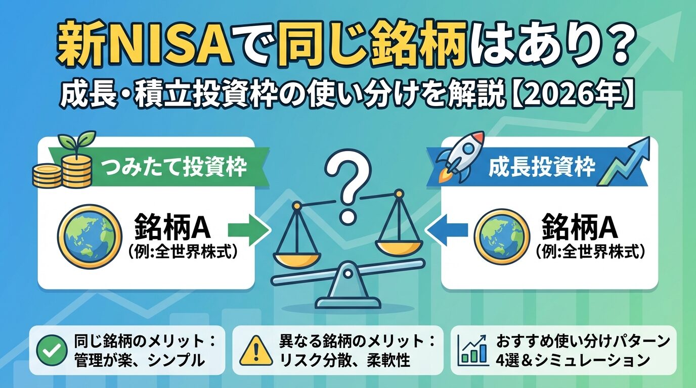 新NISAで同じ銘柄はあり？成長・積立投資枠の使い分けを解説【2026年】 | 会社設立のミチシルベ
