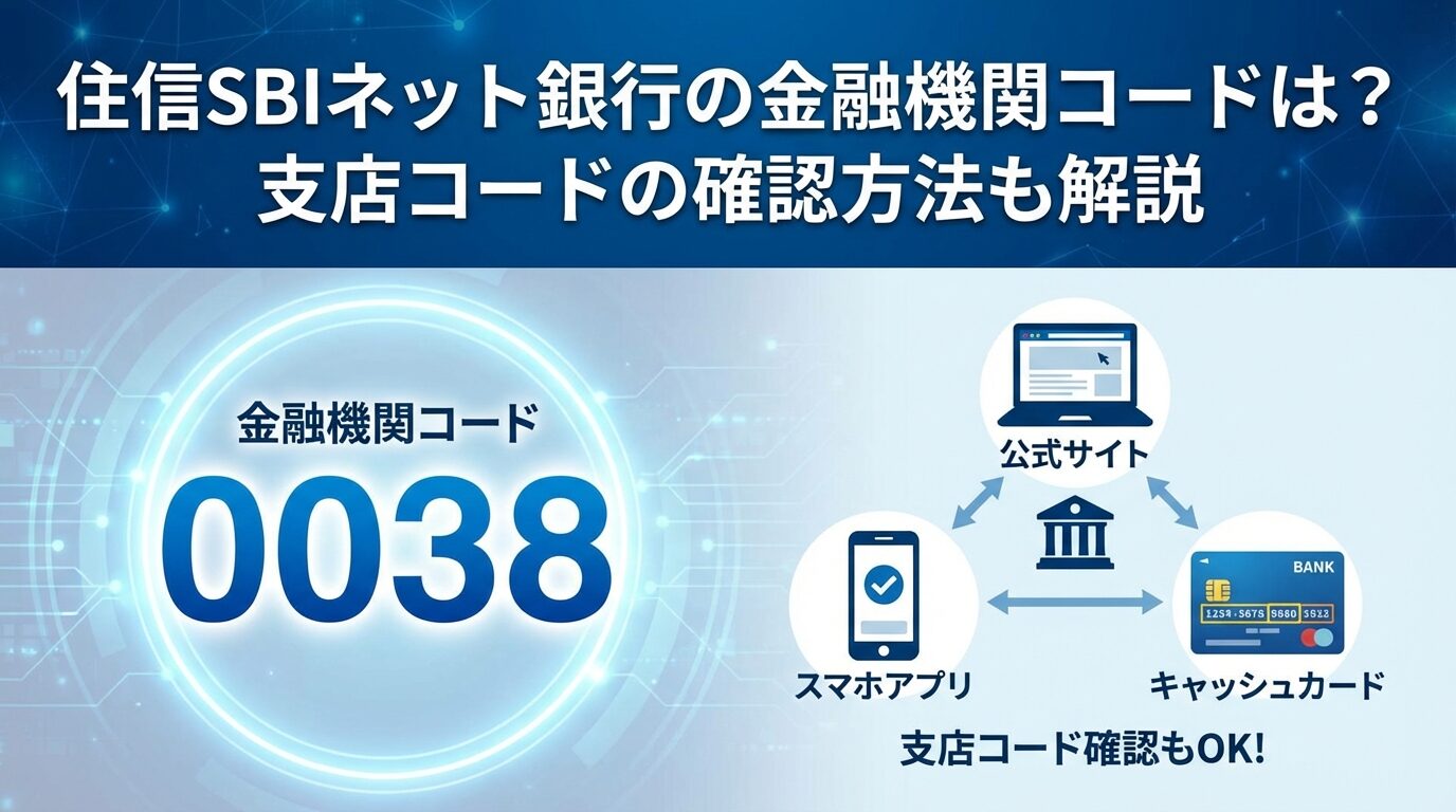 住信SBIネット銀行の金融機関コードは？支店コードの確認方法も解説 | 会社設立のミチシルベ
