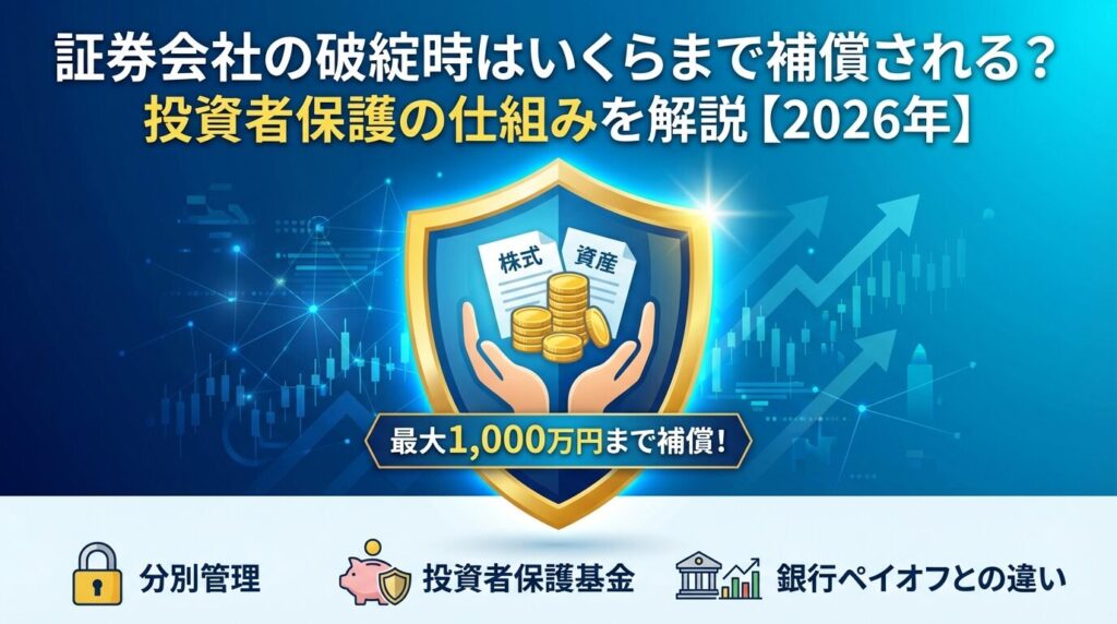 証券会社の破綻時はいくらまで補償される?投資者保護の仕組みを解説【2026年】