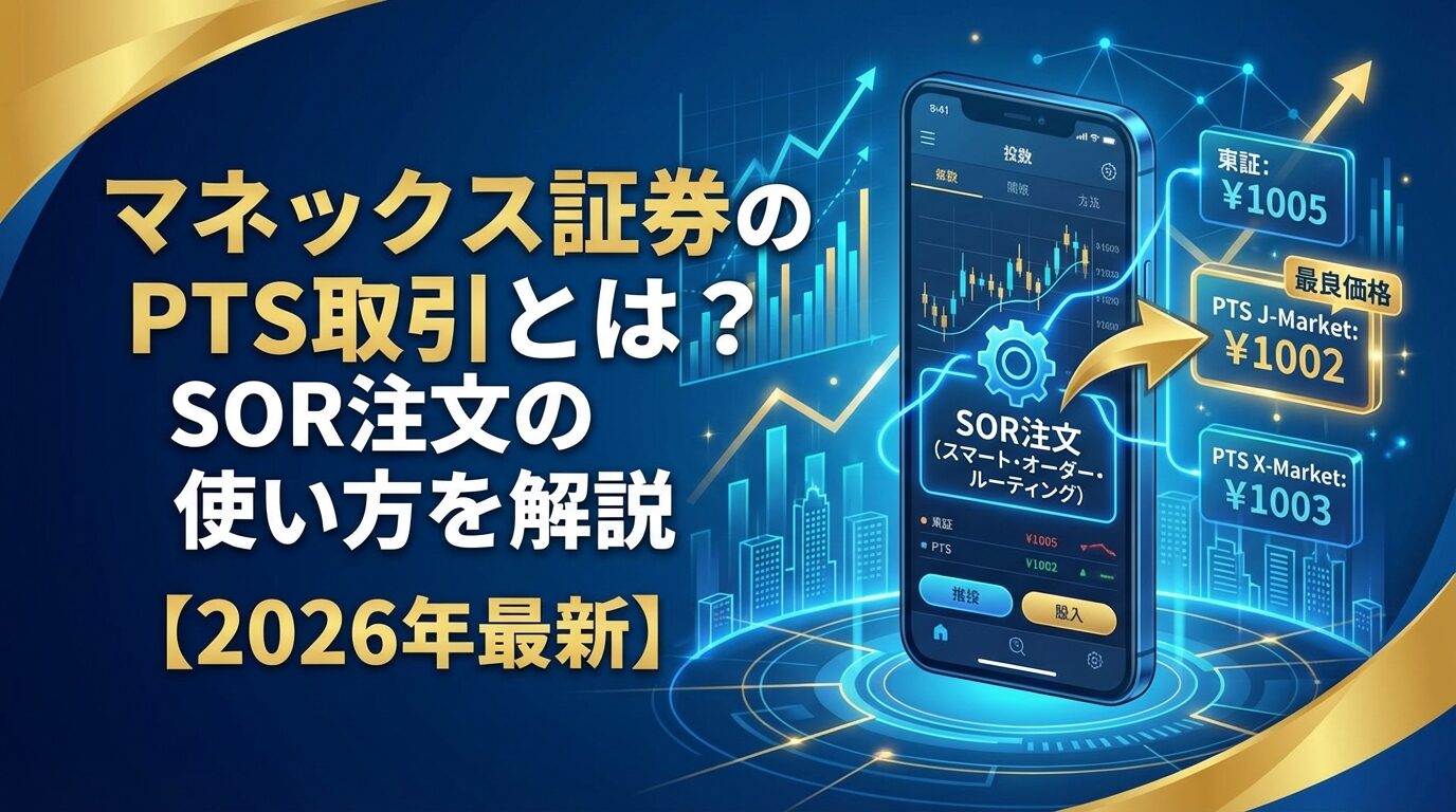 マネックス証券のPTS取引とは？SOR注文の使い方を解説【2026年】 | 会社設立のミチシルベ