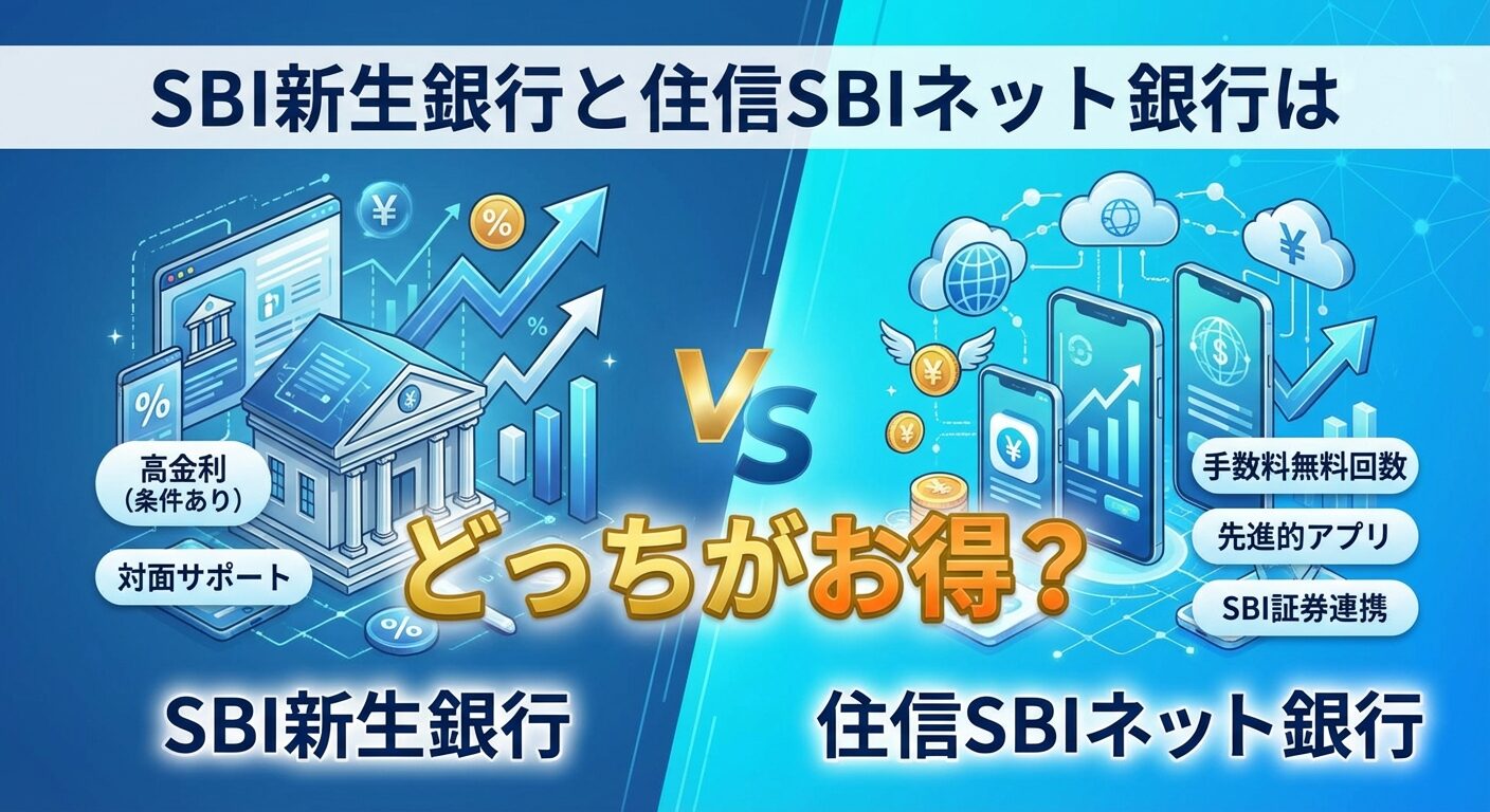 SBI新生銀行と住信SBIネット銀行はどっちがお得？違いを比較【2026年】 | 会社設立のミチシルベ