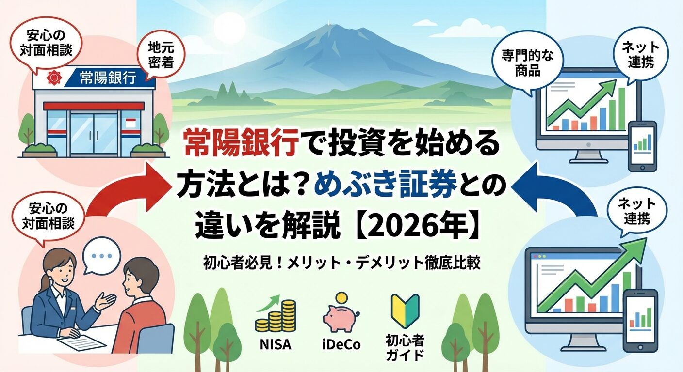 常陽銀行で投資を始める方法とは？めぶき証券との違いを解説【2026年】 | 会社設立のミチシルベ