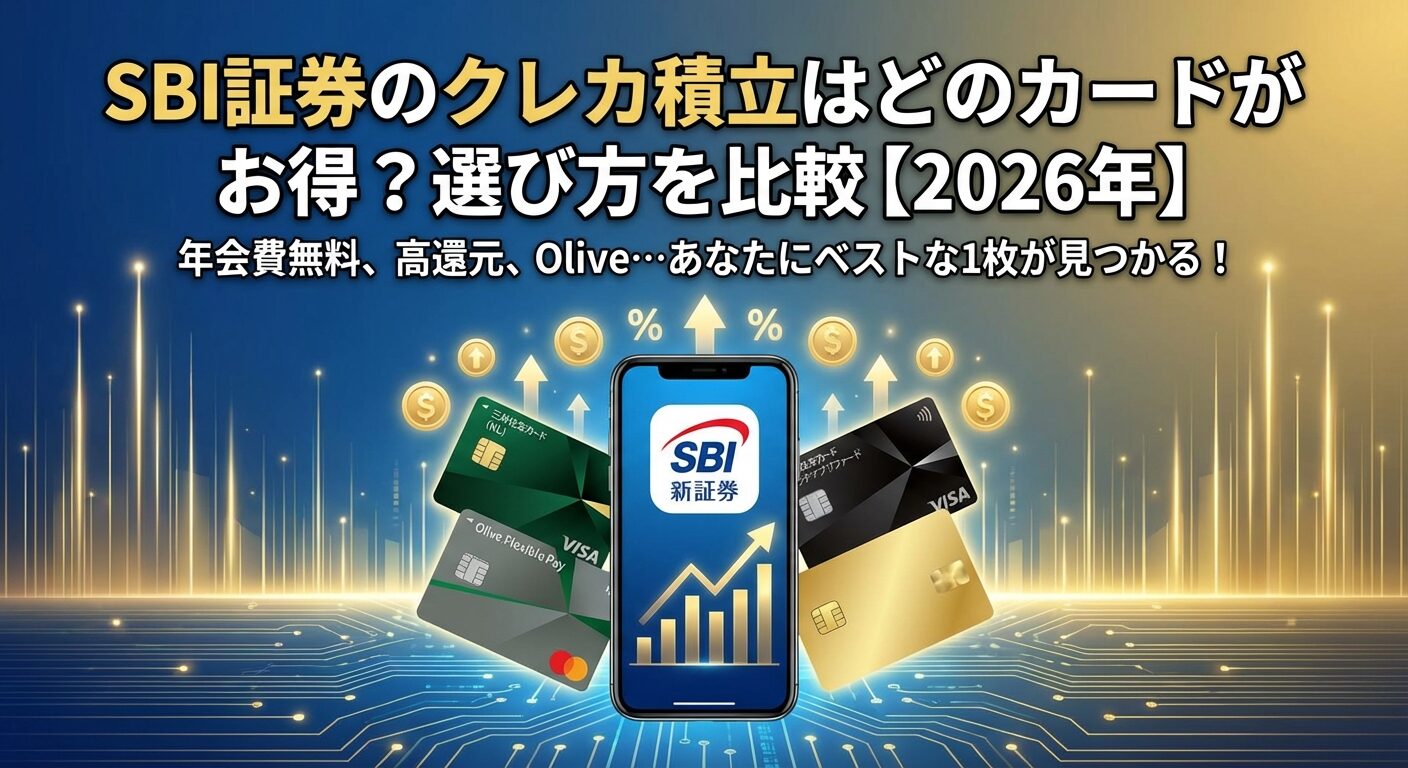 SBI証券のクレカ積立はどのカードがお得？選び方を比較【2026年】 | 会社設立のミチシルベ