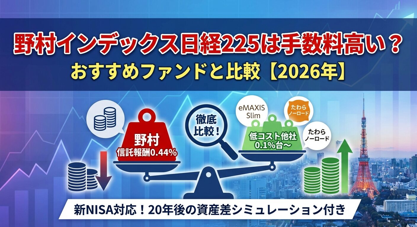 野村インデックス日経225は手数料高い？おすすめファンドと比較【2026年】 | 会社設立のミチシルベ