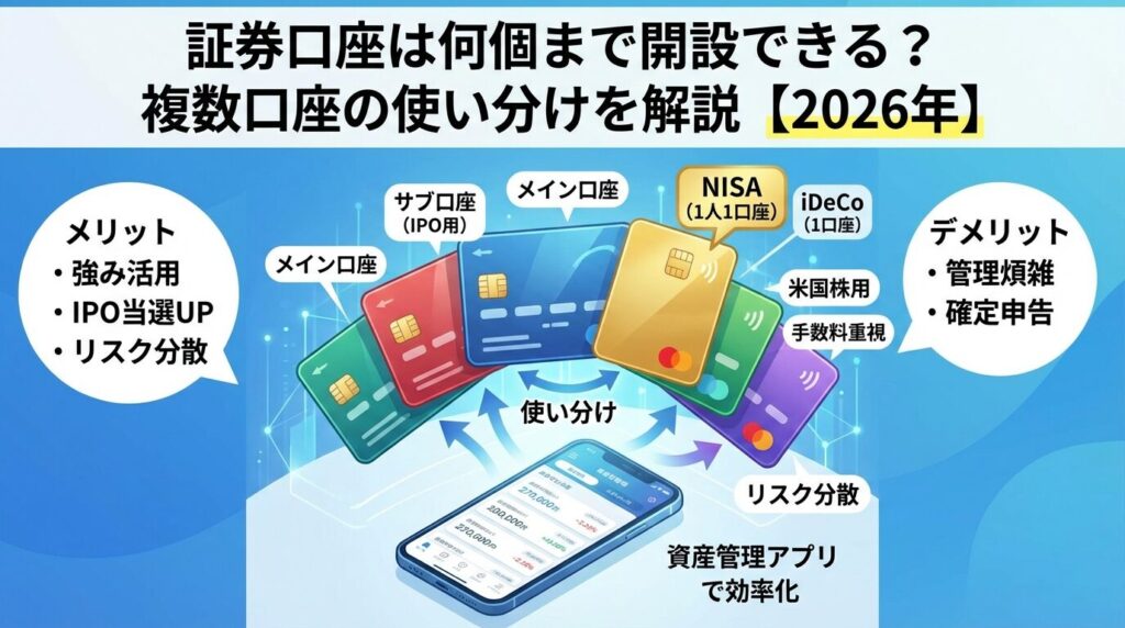 証券口座は何個まで開設できる?複数口座の使い分けを解説【2026年】