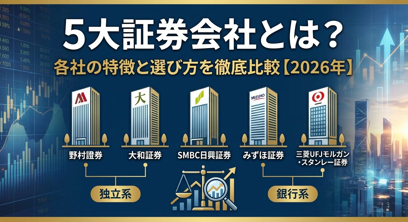 5大証券会社とは？各社の特徴と選び方を徹底比較【2026年】 | 会社設立のミチシルベ