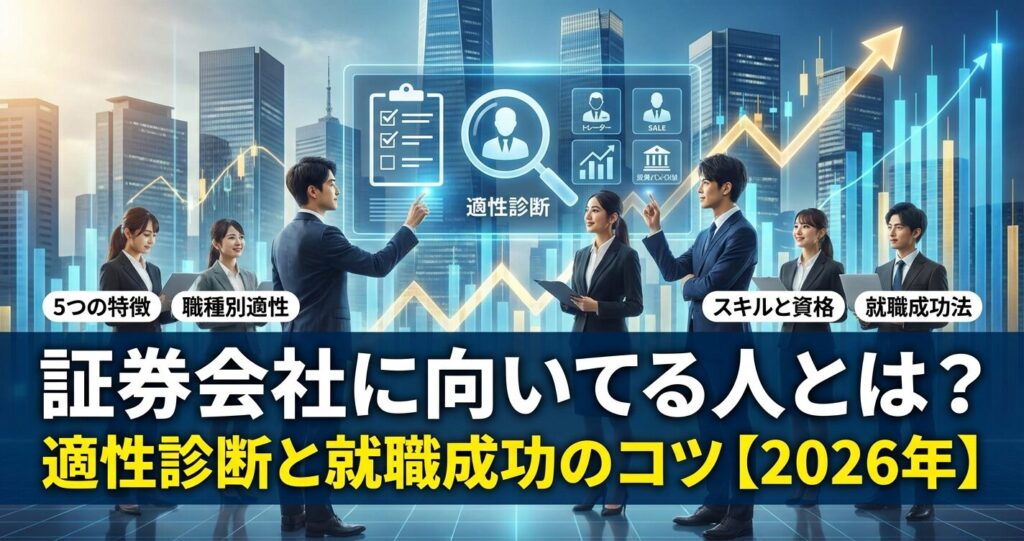 証券会社に向いてる人とは?適性診断と就職成功のコツ【2026年】