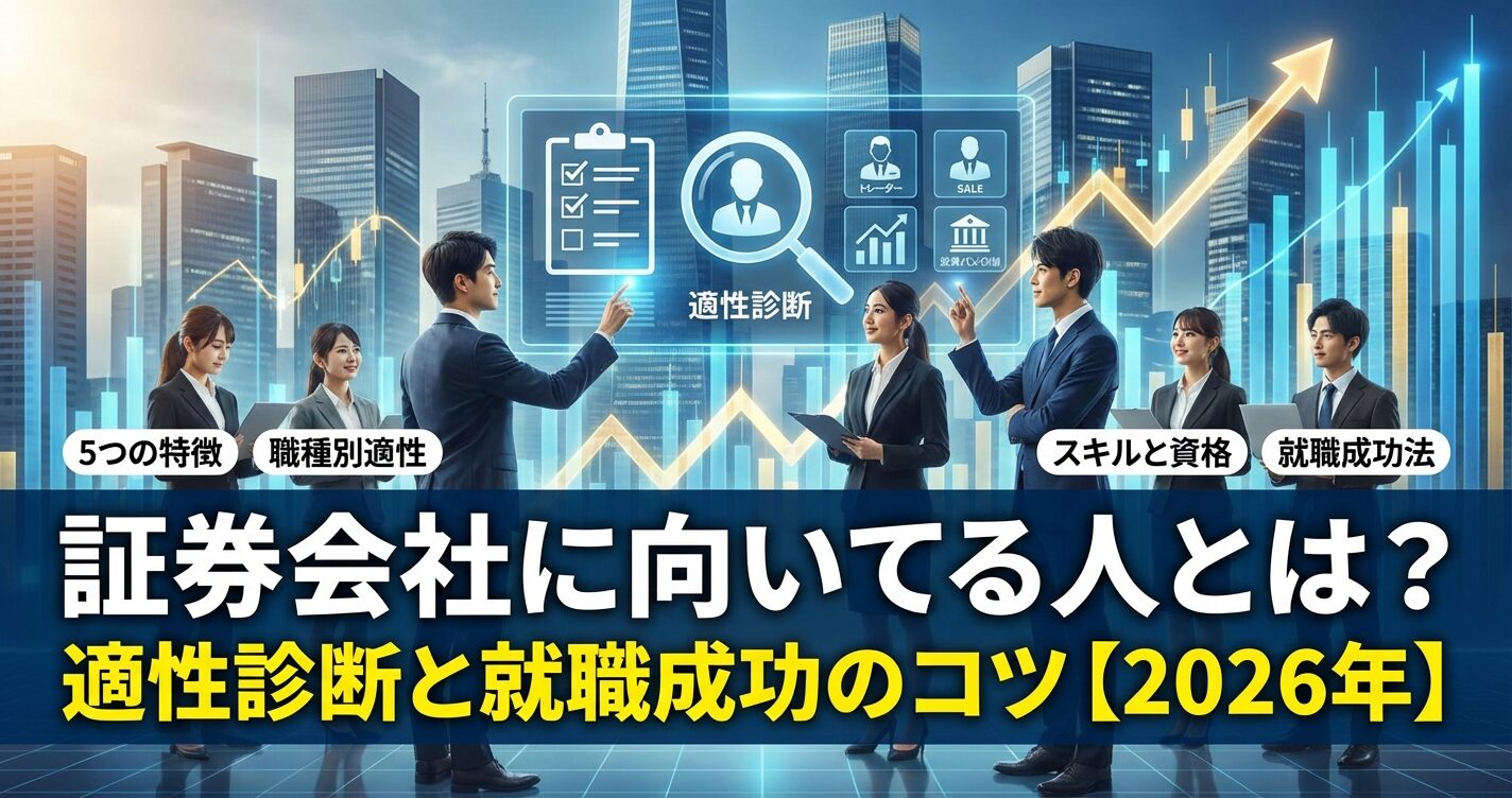 証券会社に向いてる人とは？適性診断と就職成功のコツ【2026年】 | 会社設立のミチシルベ