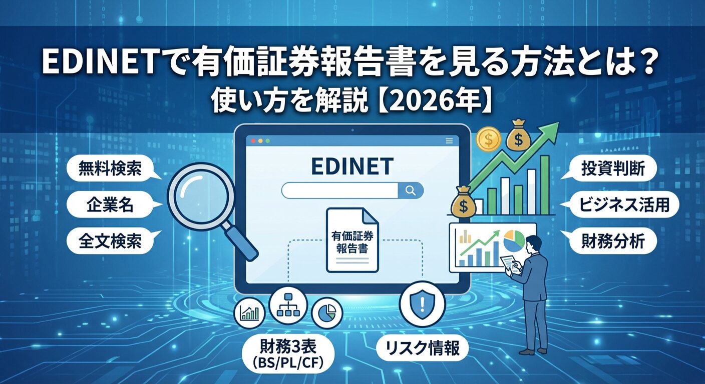 EDINETで有価証券報告書を見る方法とは？使い方を解説【2026年】 | 会社設立のミチシルベ