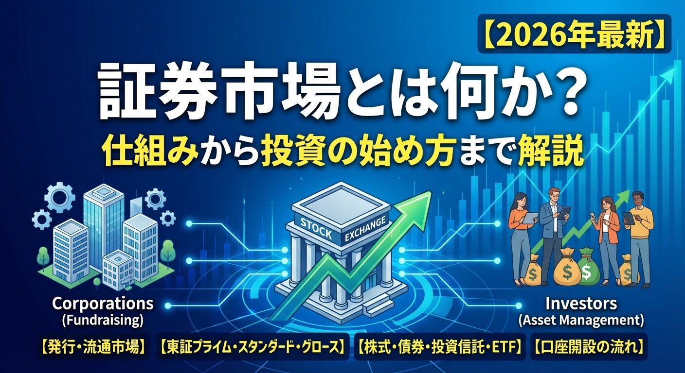 証券市場とは何か？仕組みから投資の始め方まで解説【2026年】 | 会社設立のミチシルベ