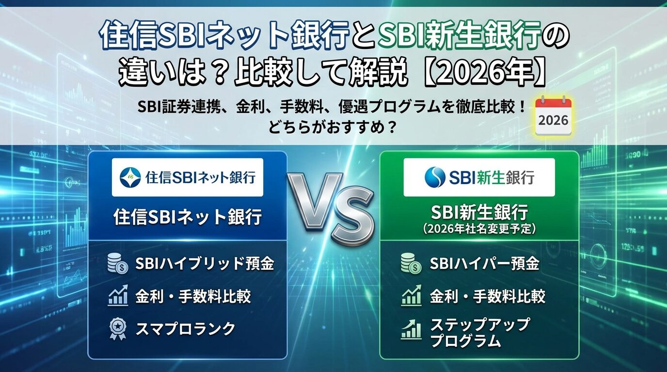 住信SBIネット銀行とSBI新生銀行の違いは？比較して解説【2026年】 | 会社設立のミチシルベ