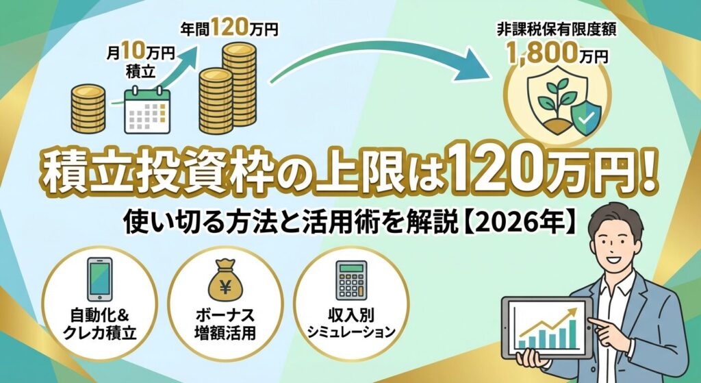 新古品！取りに来て頂ける方割引！ 積立投資枠の上限は120万円！使い切る方法と活用術を解説【2026年