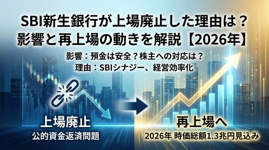 SBI新生銀行が上場廃止した理由は?影響と再上場の動きを解説【2026年】