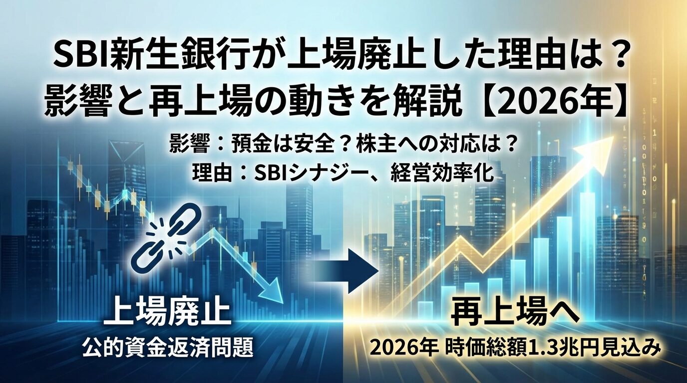 SBI新生銀行が上場廃止した理由は？影響と再上場の動きを解説【2026年】 | 会社設立のミチシルベ