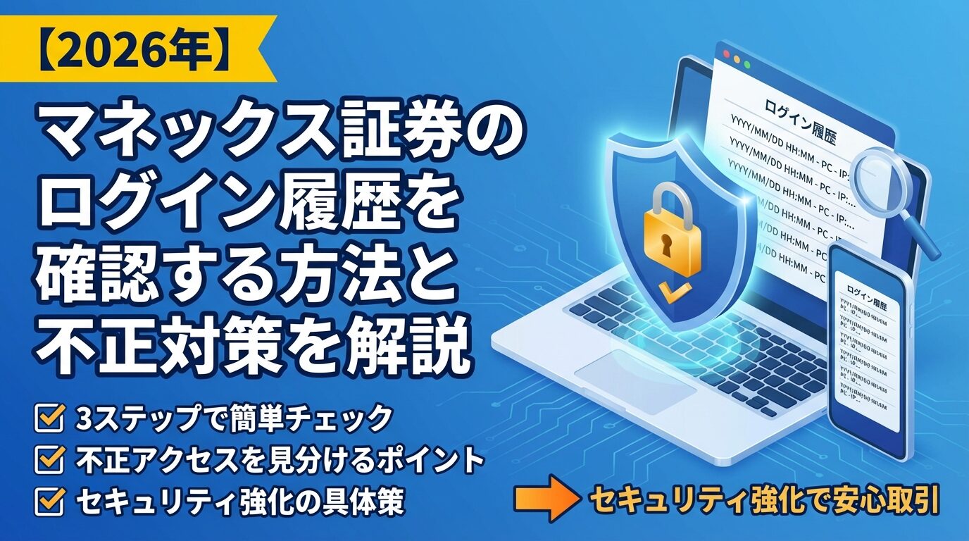 マネックス証券のログイン履歴を確認する方法と不正対策を解説【2026年】 | 会社設立のミチシルベ