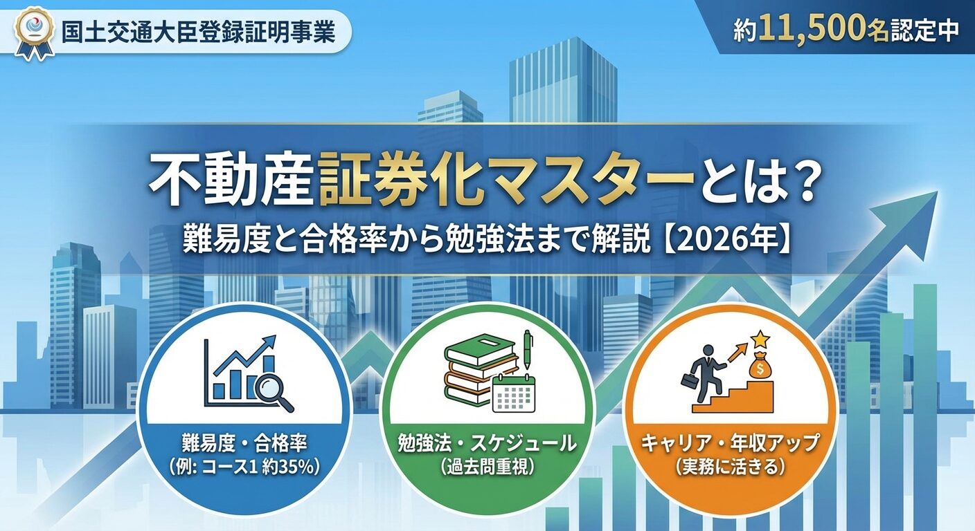 不動産証券化マスターとは？難易度と合格率から勉強法まで解説【2026年】 | 会社設立のミチシルベ