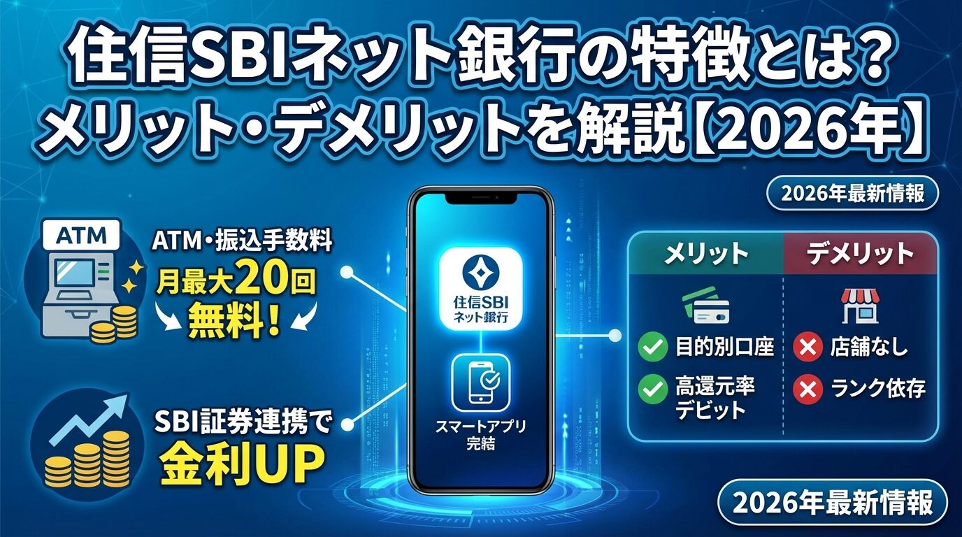 住信SBIネット銀行の特徴とは？メリット・デメリットを解説【2026年】 | 会社設立のミチシルベ