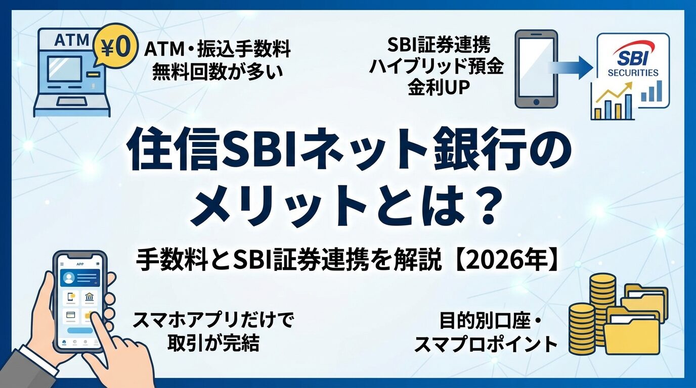 住信SBIネット銀行のメリットとは？手数料とSBI証券連携を解説【2026年】 | 会社設立のミチシルベ