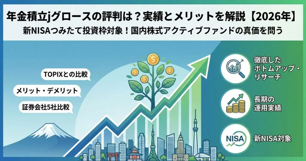 年金積立jグロースの評判は?実績とメリットを解説【2026年】