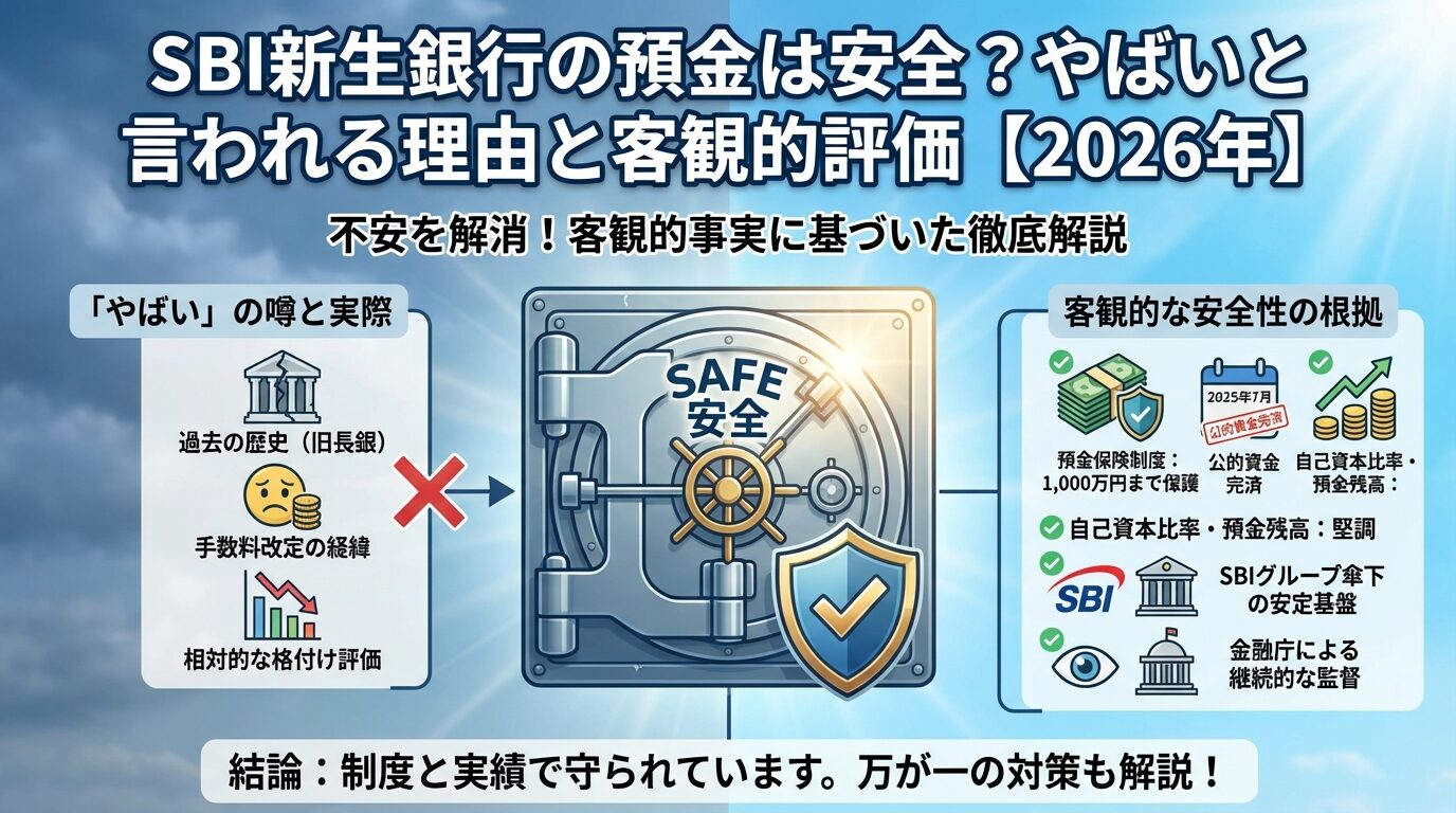 SBI新生銀行の預金は安全？やばいと言われる理由と客観的評価【2026年】 | 会社設立のミチシルベ