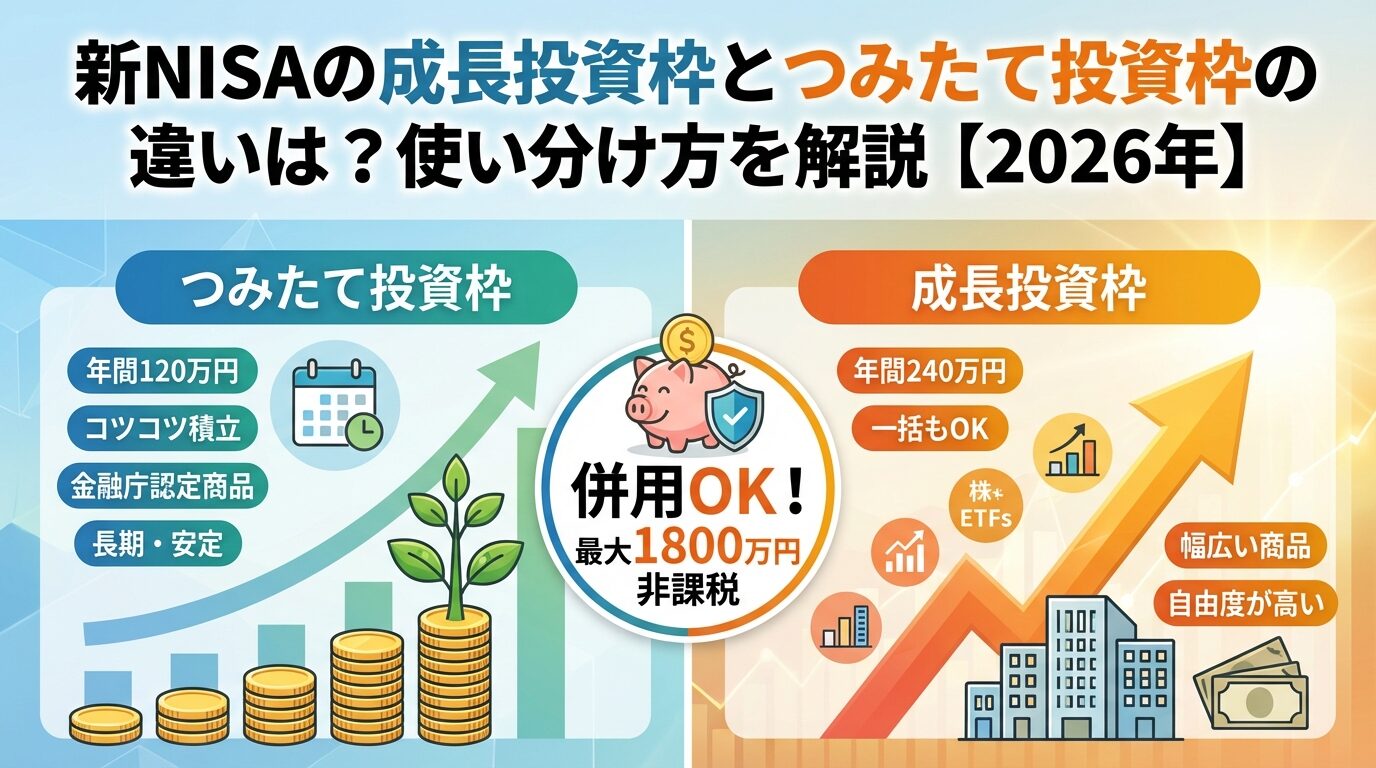 新NISAの成長投資枠とつみたて投資枠の違いは？使い分け方を解説【2026年】 | 会社設立のミチシルベ