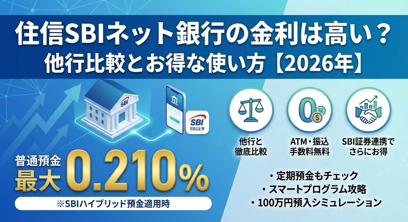 住信SBIネット銀行の金利は高い？他行比較とお得な使い方【2026年】 | 会社設立のミチシルベ