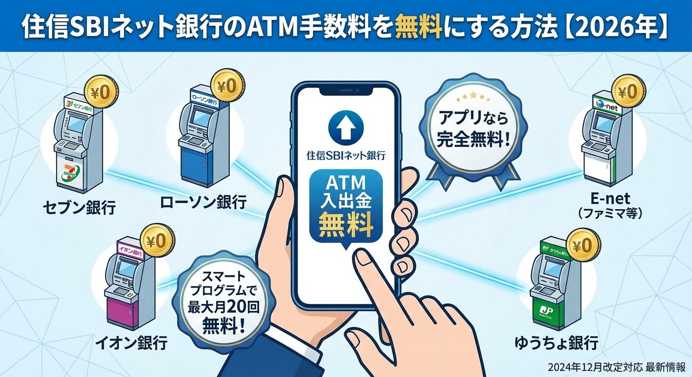 住信SBIネット銀行のATM手数料を無料にする方法【2026年】 | 会社設立のミチシルベ