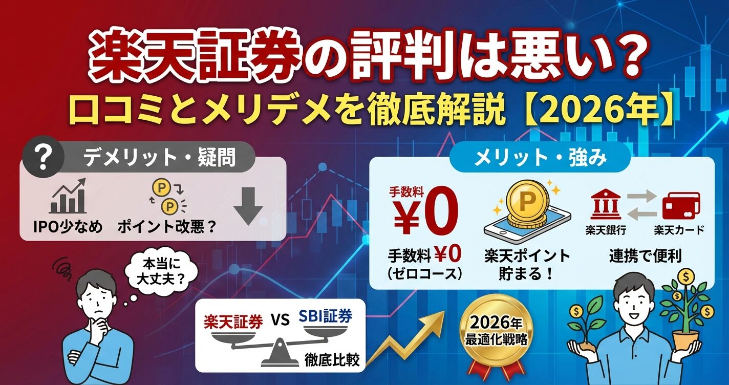 楽天証券の評判は悪い？口コミとメリデメを徹底解説【2026年】 | 会社設立のミチシルベ