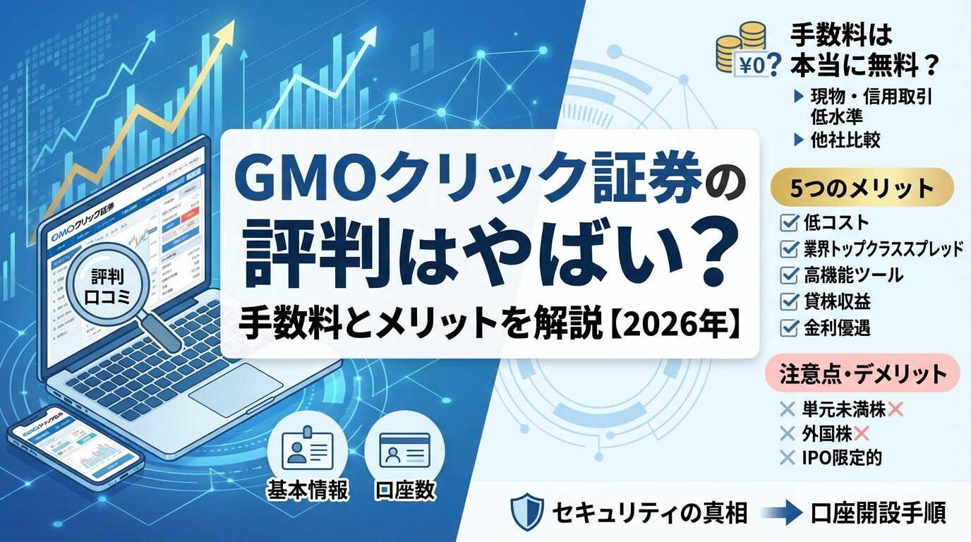 GMOクリック証券の評判はやばい？手数料とメリットを解説【2026年】 | 会社設立のミチシルベ