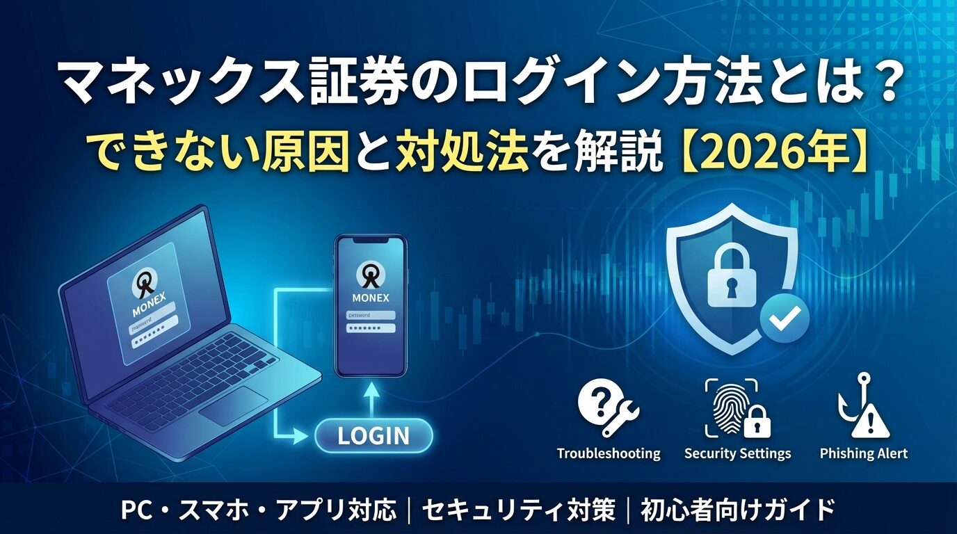 マネックス証券のログイン方法とは？できない原因と対処法を解説【2026年】 | 会社設立のミチシルベ