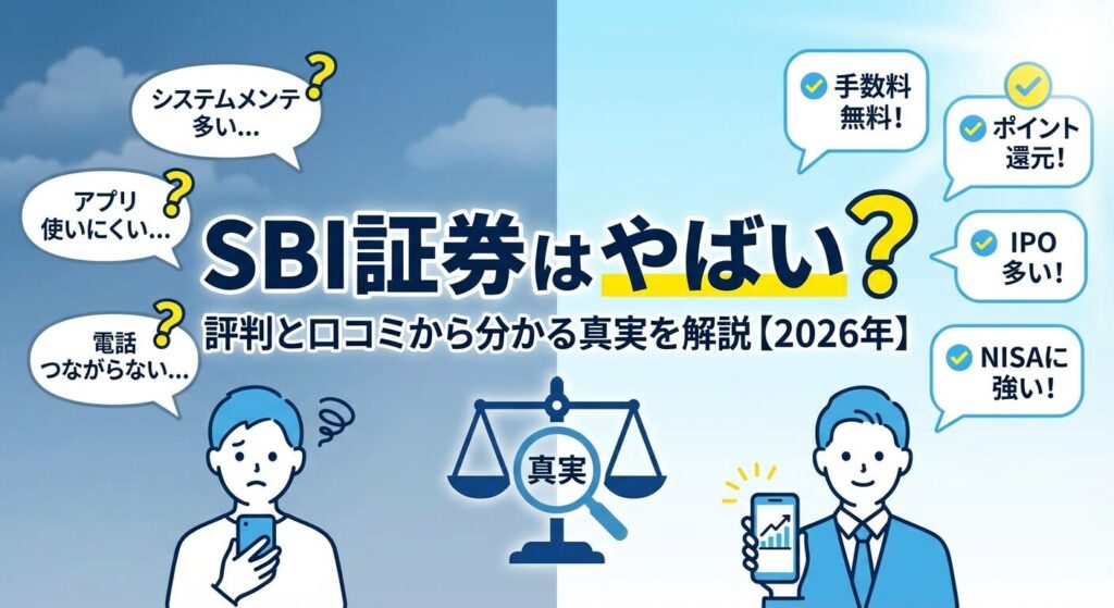 SBI証券はやばい?評判と口コミから分かる真実を解説【2026年】