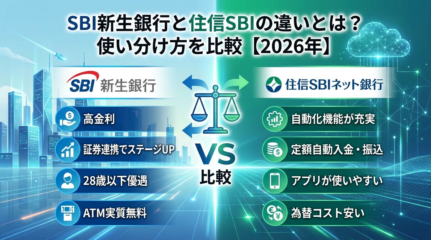 SBI新生銀行と住信SBIの違いとは？使い分け方を比較【2026年】 | 会社設立のミチシルベ
