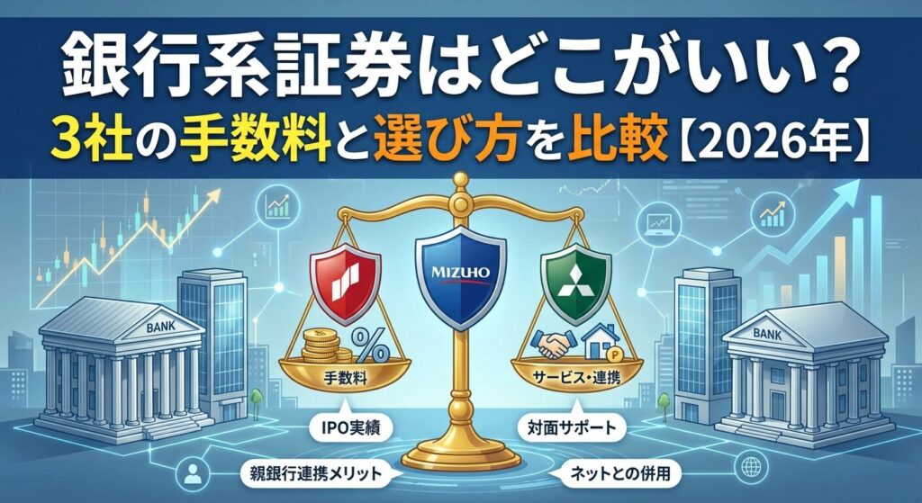 銀行系証券はどこがいい?3社の手数料と選び方を比較【2026年】