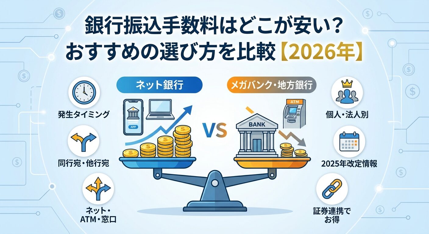 銀行振込手数料はどこが安い？おすすめの選び方を比較【2026年】 | 会社設立のミチシルベ