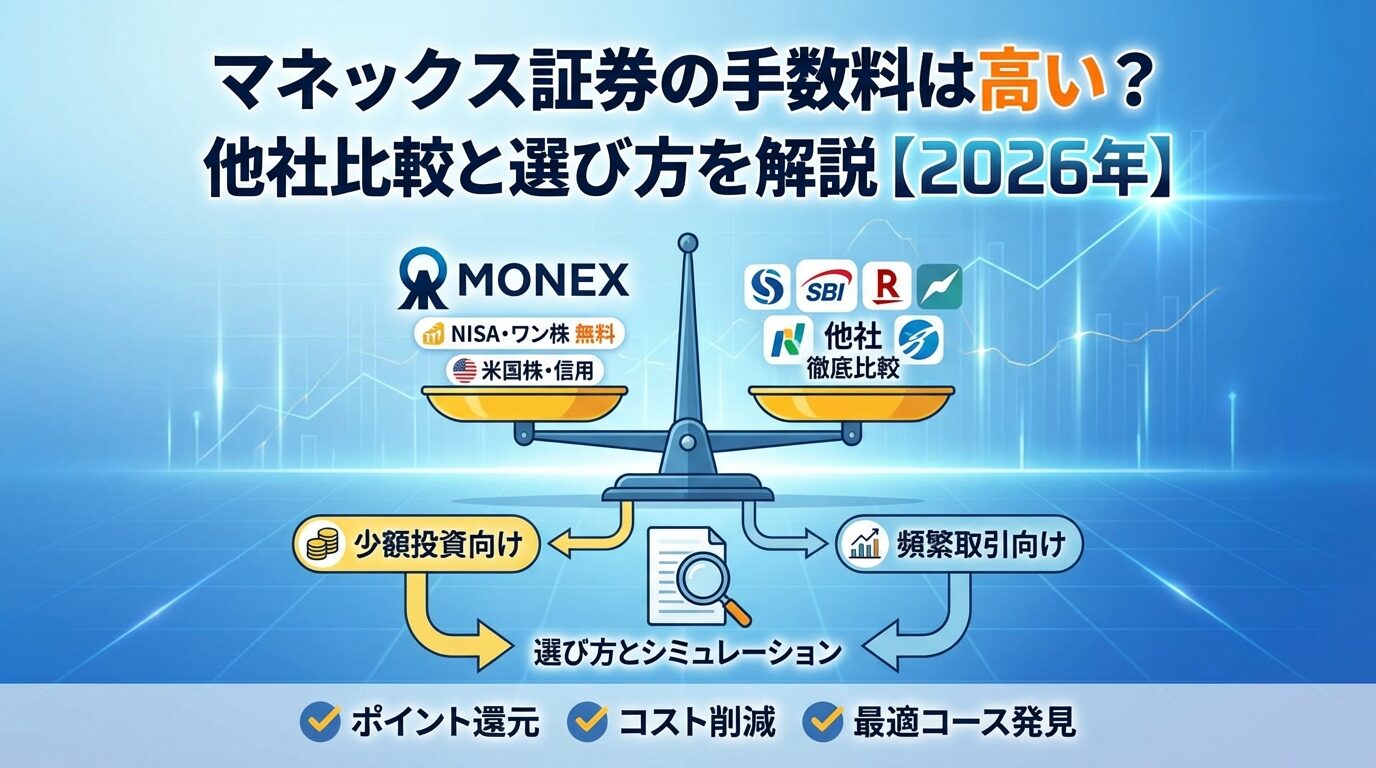 マネックス証券の手数料は高い？他社比較と選び方を解説【2026年】 | 会社設立のミチシルベ