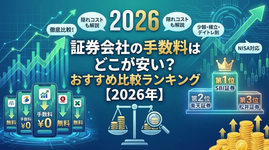 証券会社の手数料はどこが安い?おすすめ比較ランキング【2026年】
