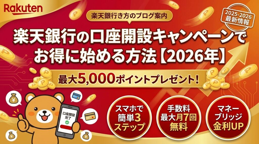 楽天銀行の口座開設キャンペーンでお得に始める方法【2026年】