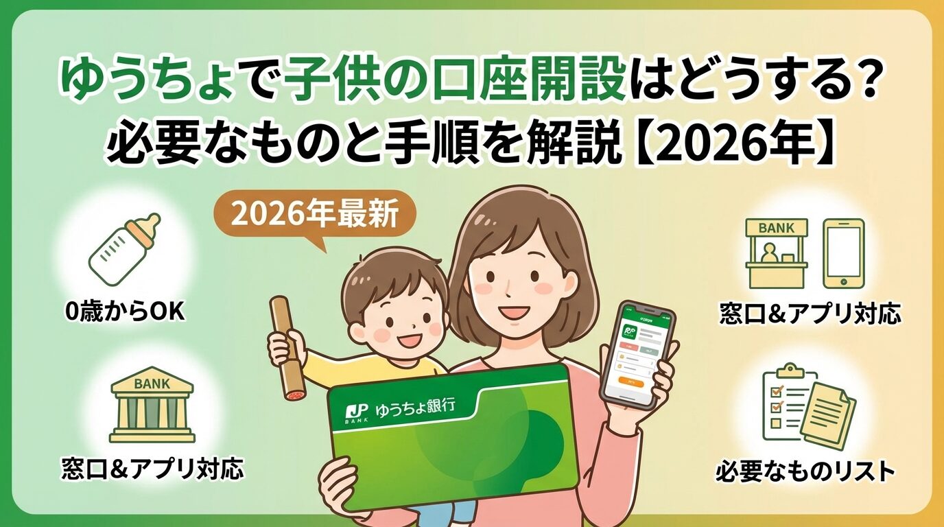 ゆうちょで子供の口座開設はどうする？必要なものと手順を解説【2026年】 | 会社設立のミチシルベ