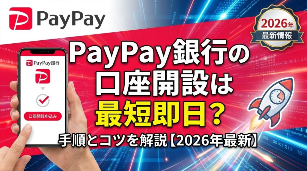 PayPay銀行の口座開設は最短即日?手順とコツを解説【2026年】